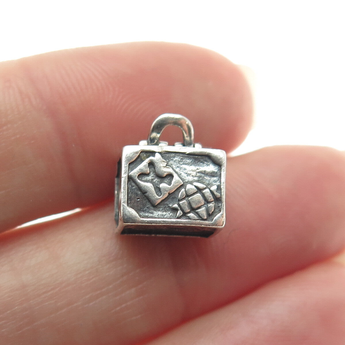 CHAMILIA 925 Sterling Silver NY Travel Suitcase Bead Charm