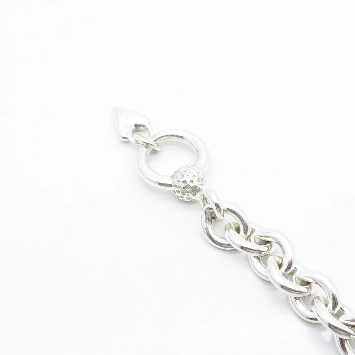 925 Sterling Silver Vintage Rolo Link Bracelet 6.75"