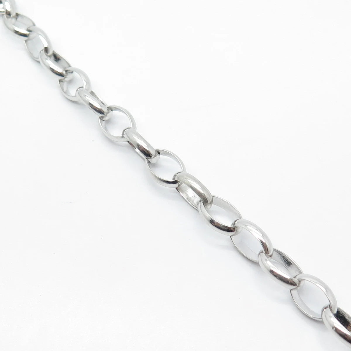 925 Sterling Silver Vintage Toggle Clasp Oval Link Bracelet 6.75"