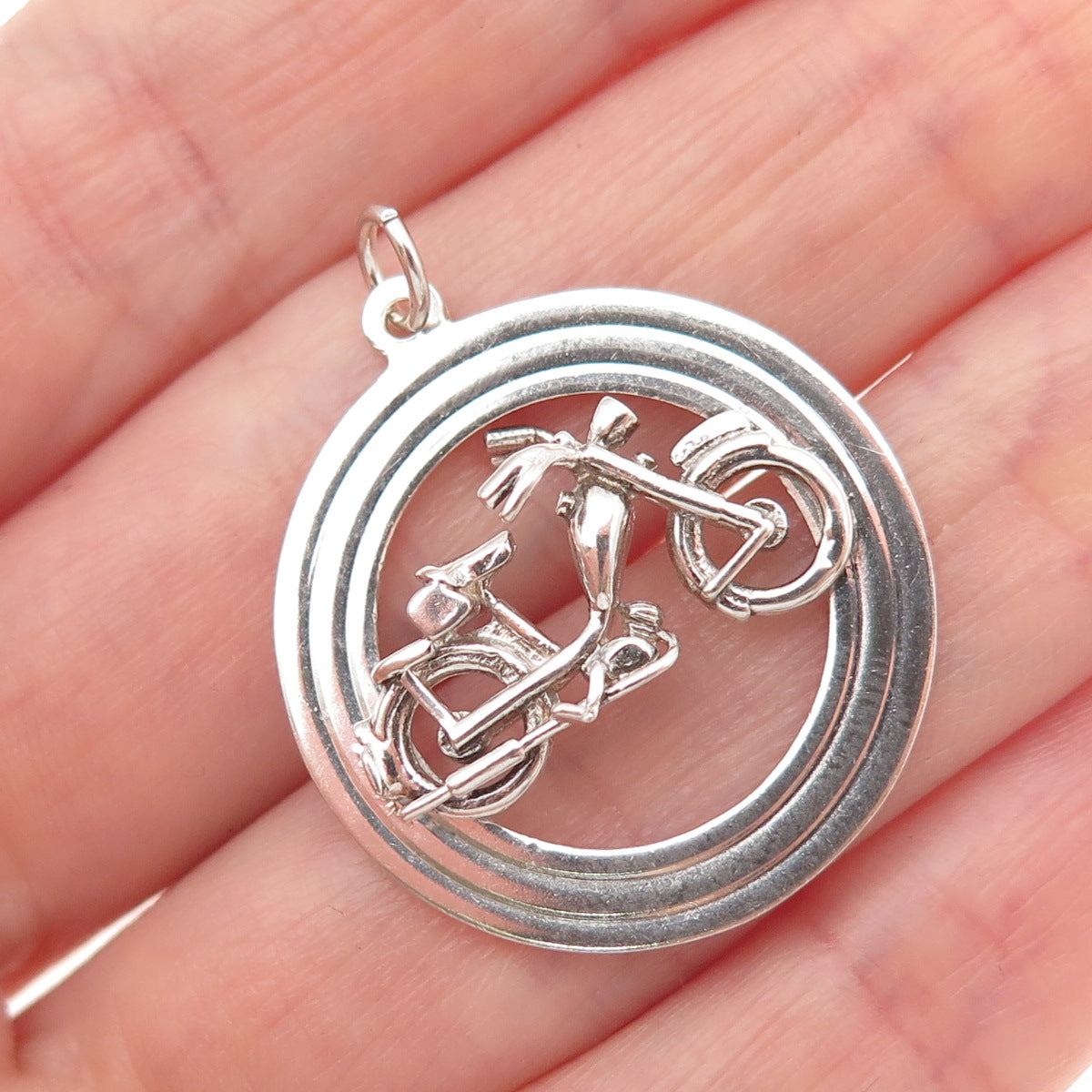 Payton Pepper & Sons Sterling Silver Vintage 1965 Birmingham Motorcycle Pendant
