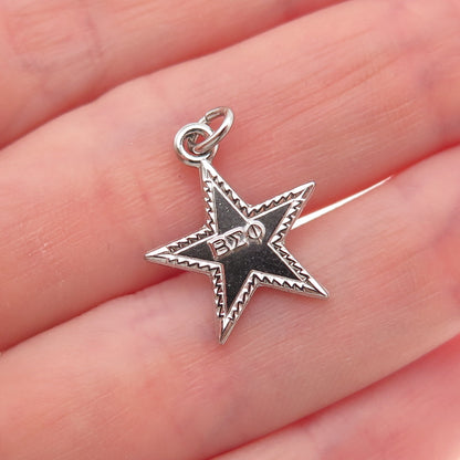 925 Sterling Silver Vintage Beta Sigma Phi Sorority Star Mini Charm Pendant