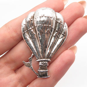 925 Sterling Silver Antique Parachute Pin Brooch