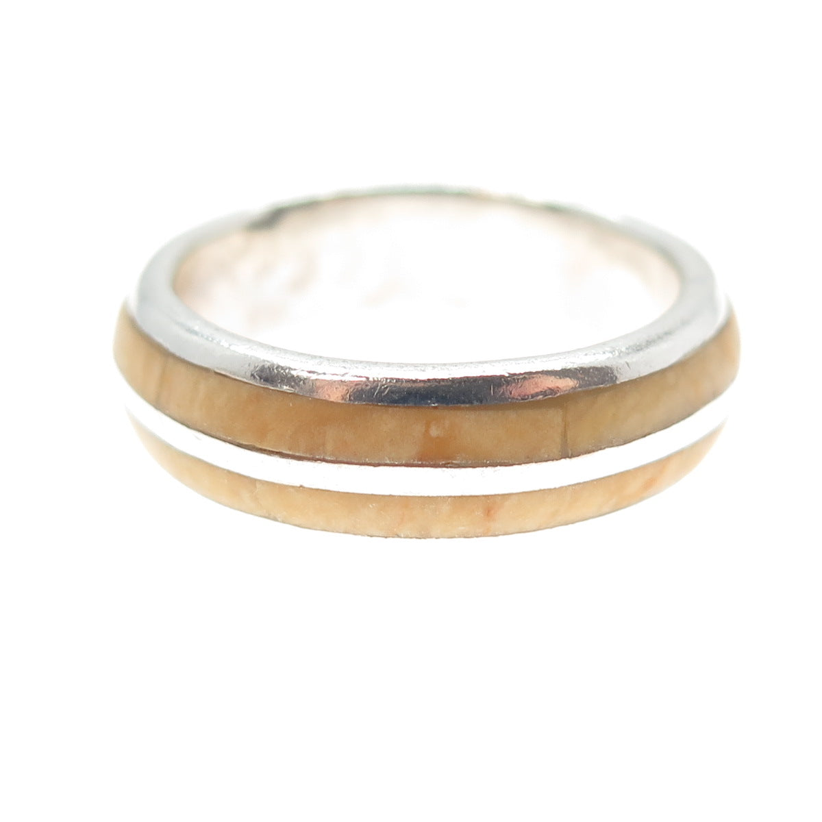 PB PAUL BRACKNA 925 Sterling Silver Vintage Modernist Band Ring Size 8.25
