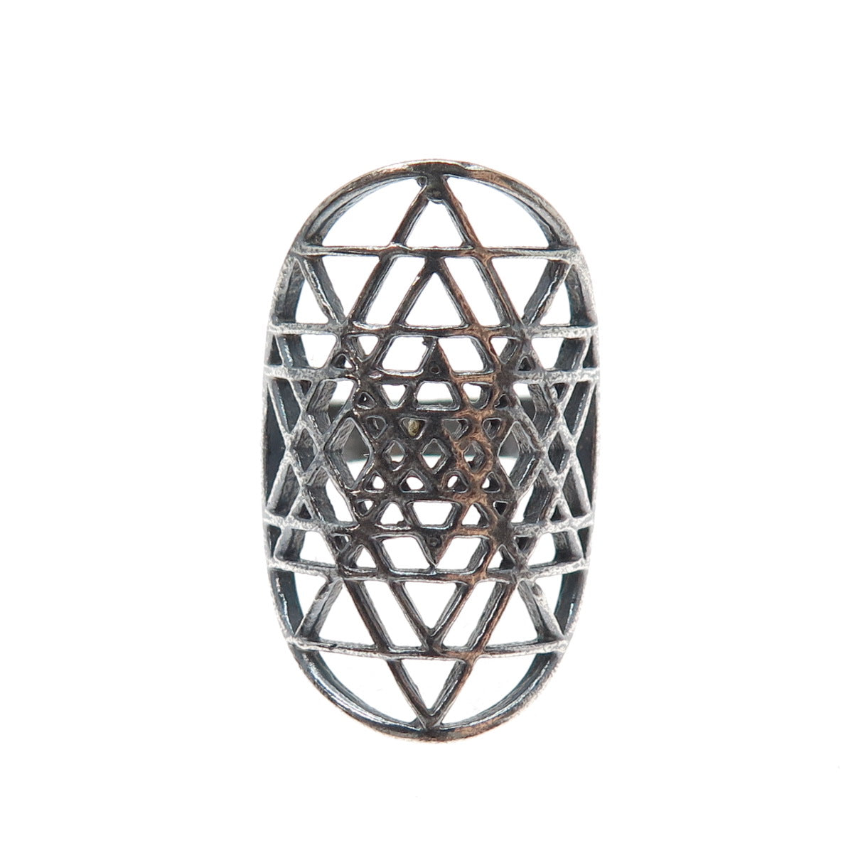 925 Sterling Silver Vintage Star of David Oxidized Ring Size 8