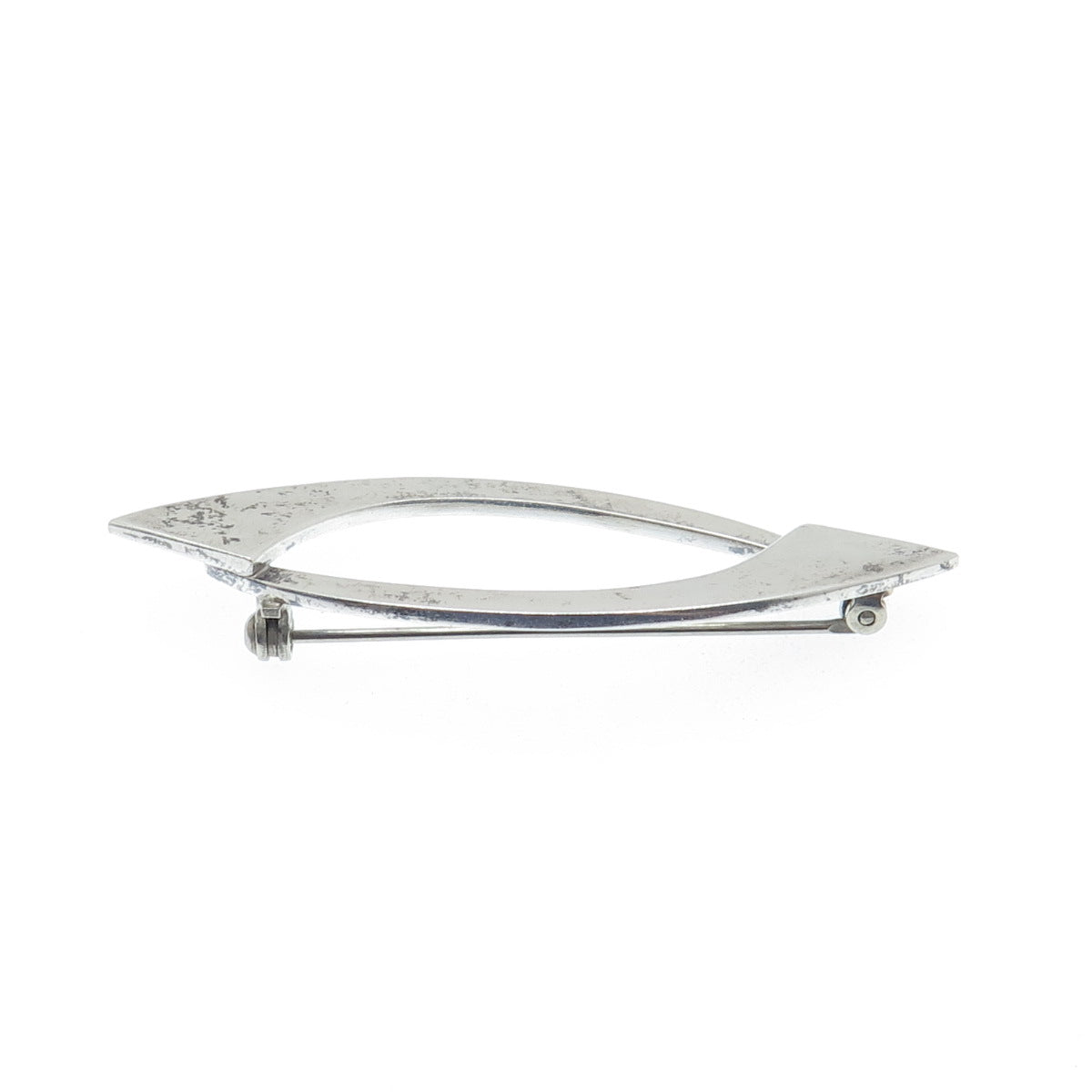 925 Sterling Silver Vintage Mexico Modernist Oxidized Pin Brooch