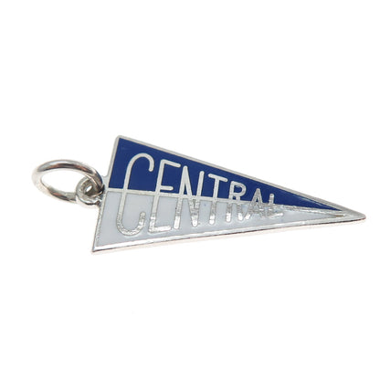 ART'S ELEGANCE 925 Sterling Silver Vintage Enamel Central School Charm Pendant