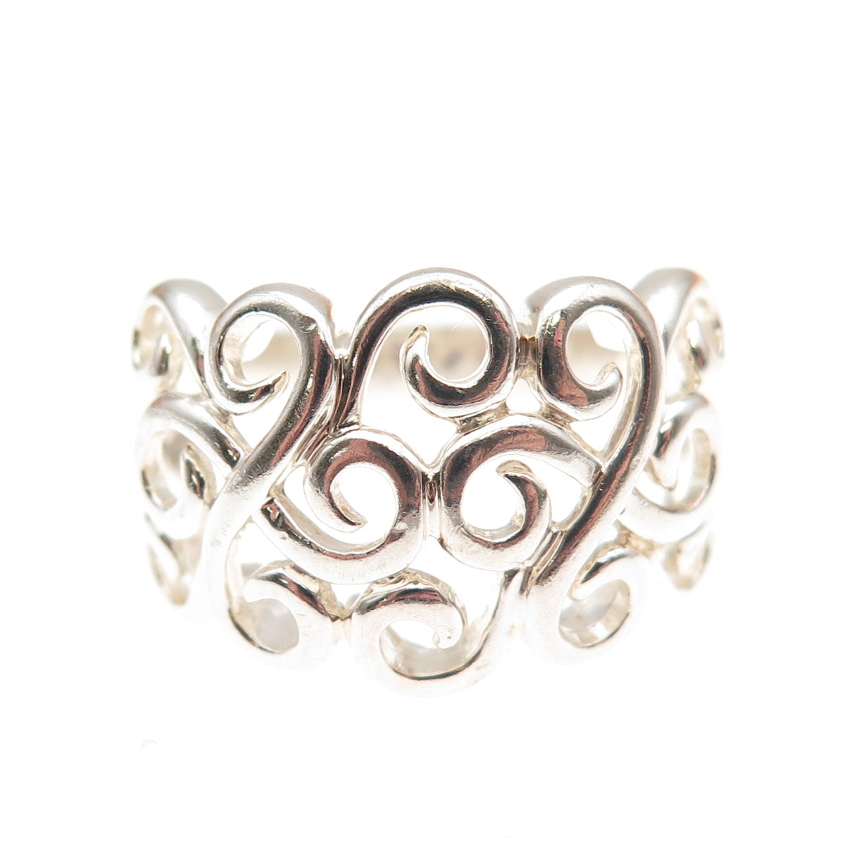 Ross Simons 925 Sterling Silver Vintage Modernist Swirl Ring Size 7