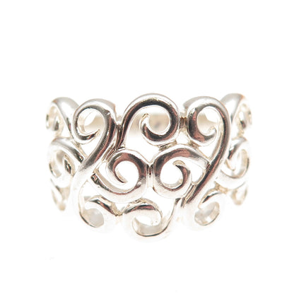 Ross Simons 925 Sterling Silver Vintage Modernist Swirl Ring Size 7