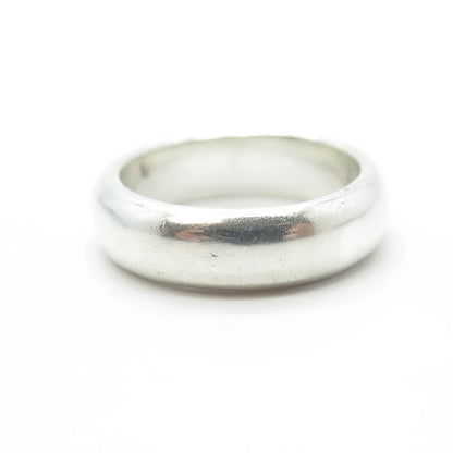 925 Sterling Silver Vintage Classic Wedding Band Ring Size 6