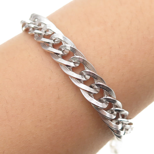 A&Z HAYWARD 925 Sterling Silver Vintage Curb Link Bracelet 7.25"
