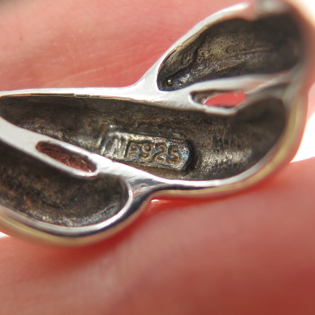 CHAPAL ZENRAY 925 Sterling Silver Vintage Modernist Wavy Ring Size 7