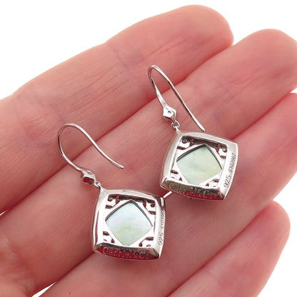 Gabriel & Co. 925 Sterling Silver Real Diamond & Abalone Shell Dangle Earrings