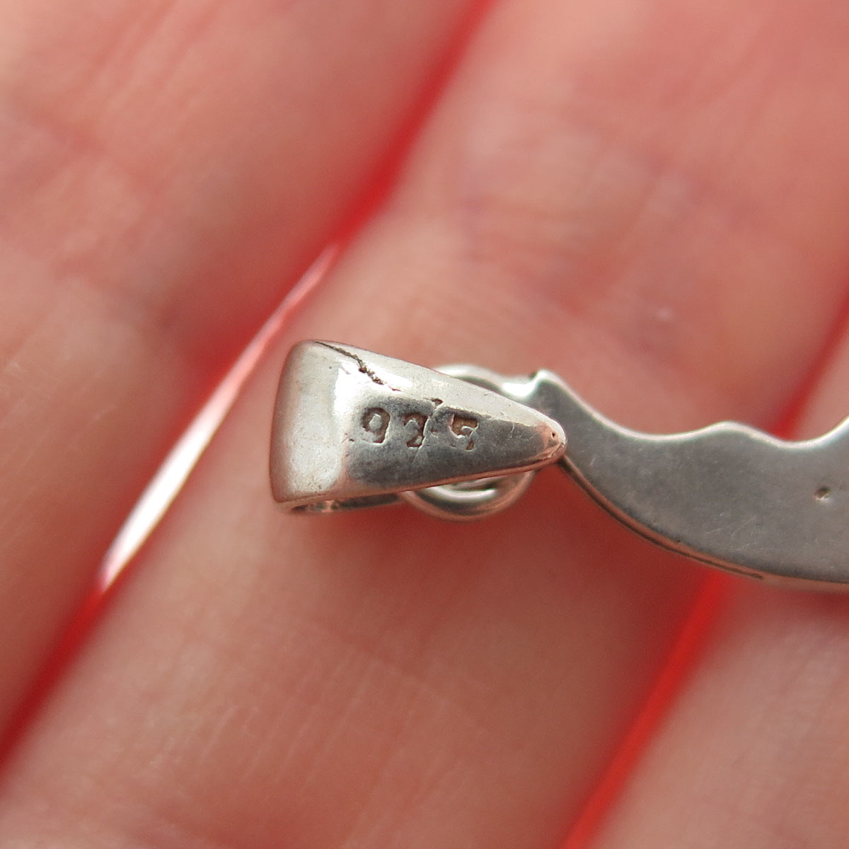 925 Sterling Silver Vintage Man in the Moon Crescent Oxidized Charm Pendant