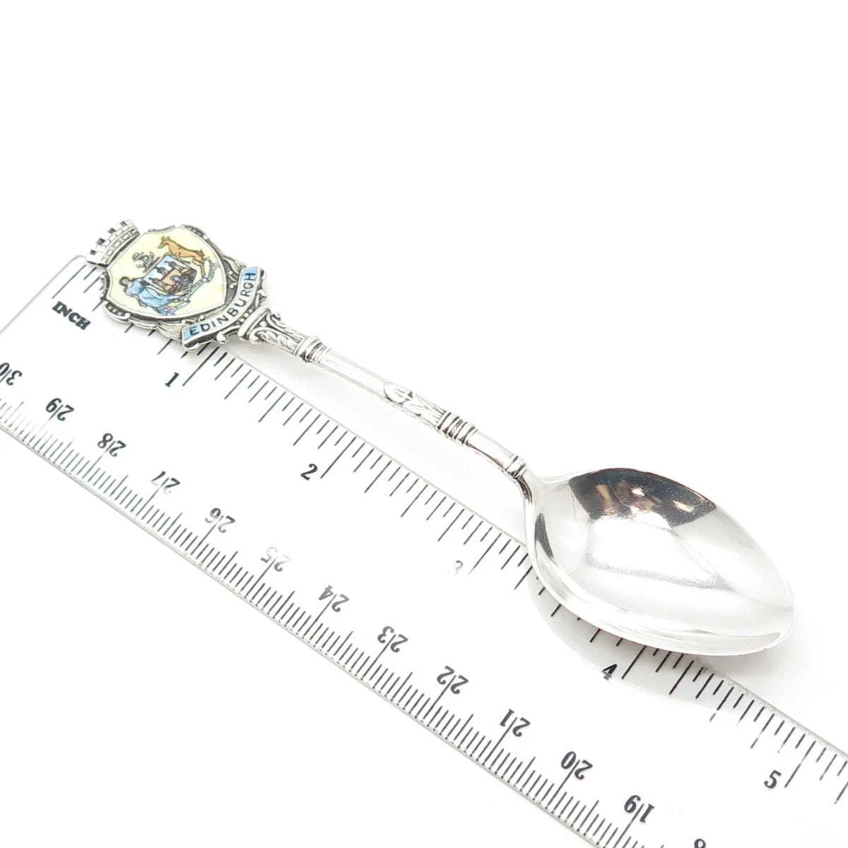 925 Sterling Silver Antique 1910 Holland Aldwinckle & Slater Enamel Spoon