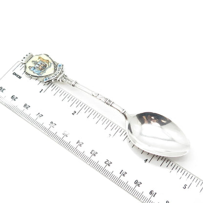 925 Sterling Silver Antique 1910 Holland Aldwinckle & Slater Enamel Spoon