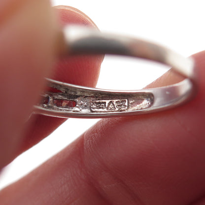 925 Sterling Silver Lab-Created Sapphire & C Z Ring Size 6.75