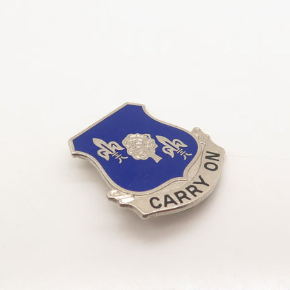 925 Sterling Silver Antique Enamel US Infantry Regiment "Carry On" Pin Brooch
