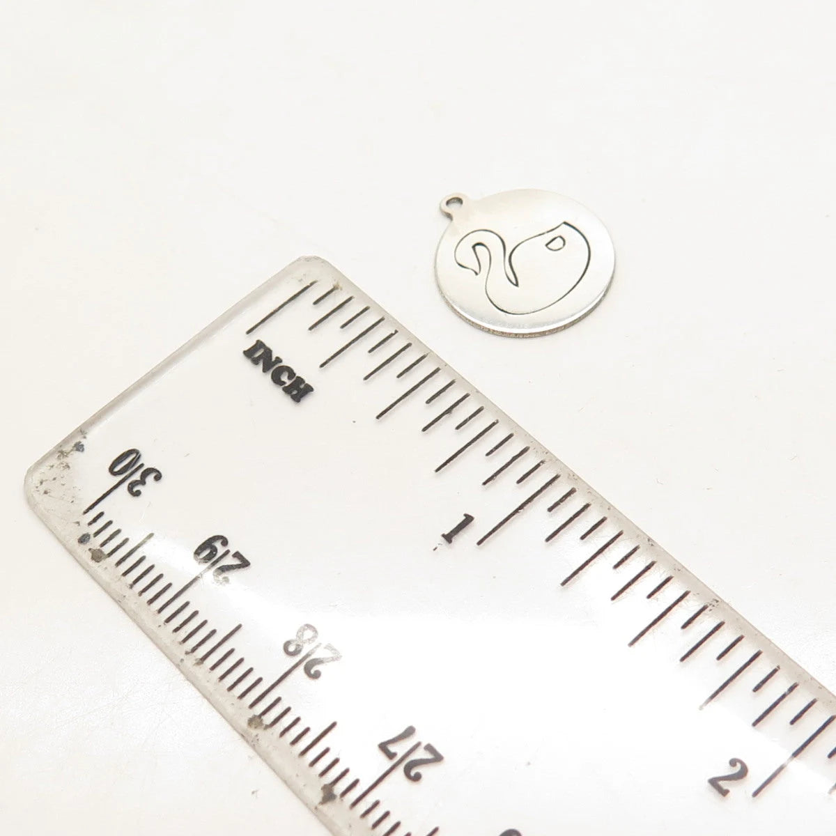 925 Sterling Silver USA Two In Town Swan Bird Charm Pendant