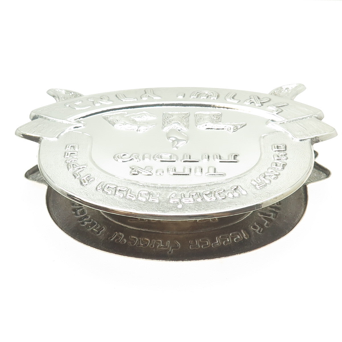 925 Sterling Silver Vintage Hebrew Repousse Napkin Holder Stand