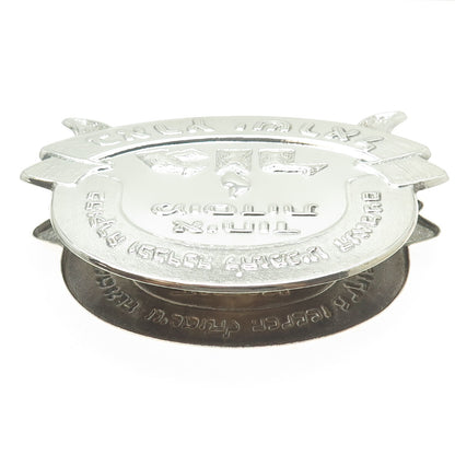 925 Sterling Silver Vintage Hebrew Repousse Napkin Holder Stand