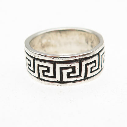 Chapal Zenray Sterling Silver Vintage Greek Maze Oxidized Band Ring Size 5.75