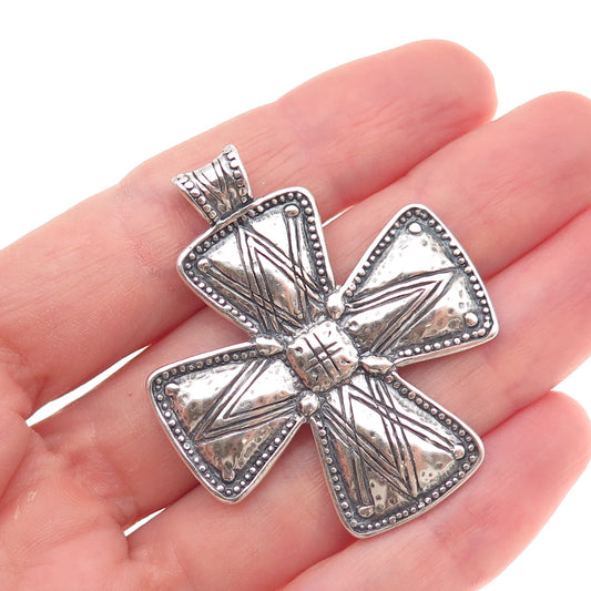 Silpada 925 Sterling Silver Vintage Posh Principles Cross Oxidized Pendant