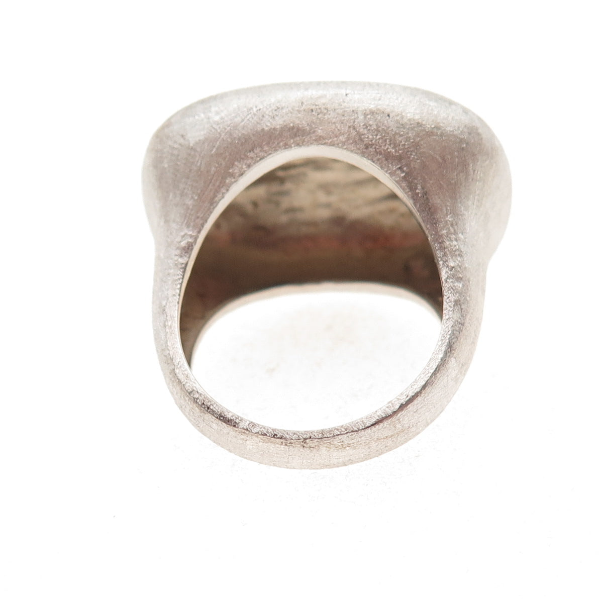 925 Sterling Silver Vintage Modernist Brushed Dome Ring Size 8.25