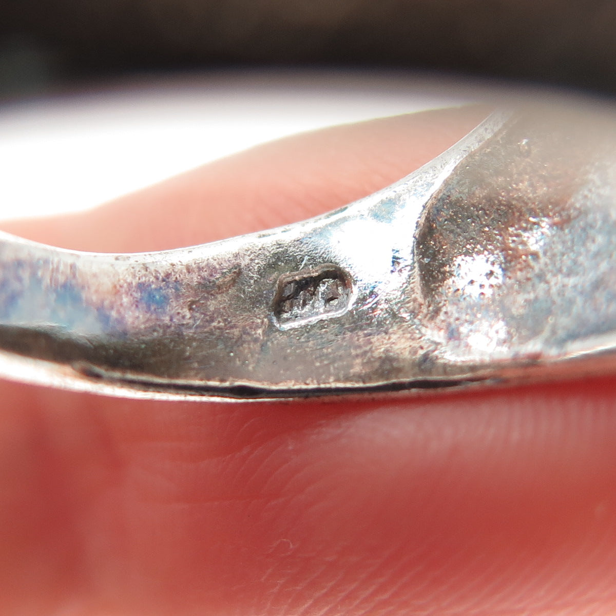 CHARLES WINSTON Sterling Silver Vintage Diamond-Illusion Oxidized Ring Size 8.25