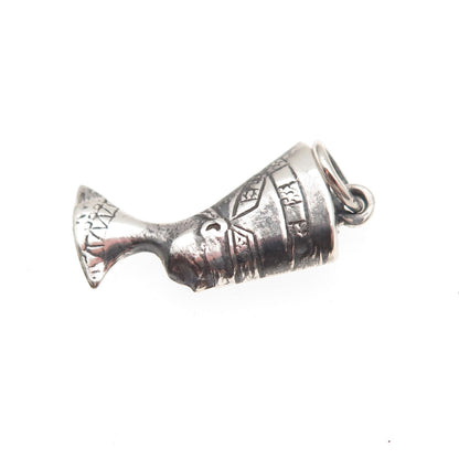 925 Sterling Silver Vintage Egyptian Nefertiti Oxidized Mini Charm Pendant