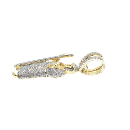 925 Sterling Silver Gold Plated Round-Cut C Z Saint Jude Thaddeus Pendant