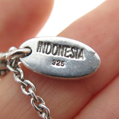 LOIS HILL 925 Sterling Silver Vintage Granulated Scroll Cable Chain Necklace 18"