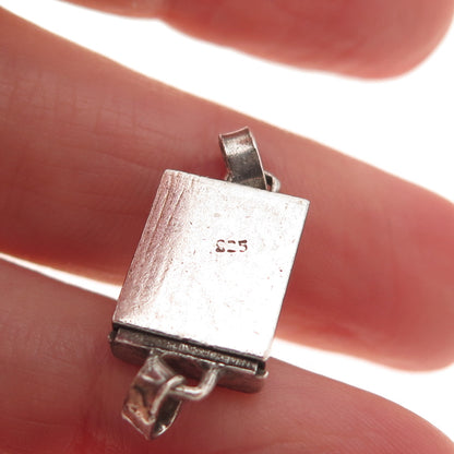 925 Sterling Silver Vintage Bracelet / Necklace Box Lock Clasp