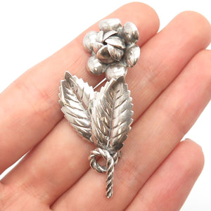 925 Sterling Silver Vintage Floral Leaf Pin Brooch