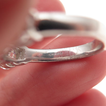 925 Sterling Silver Real Round-Cut Moissanite Half Eternity Ring Size 7