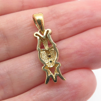 ROSS SIMONS Sterling Gold Plated Real Diamond Mom Heart Minimalist Charm Pendant