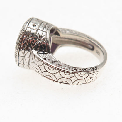 Ben Kho Gems 925 Sterling Silver Real Round-Cut Amethyst Ring Size 6.5