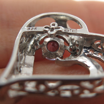 925 Sterling Silver Real Amethyst & White Topaz Heart Mini Slide Charm Pendant