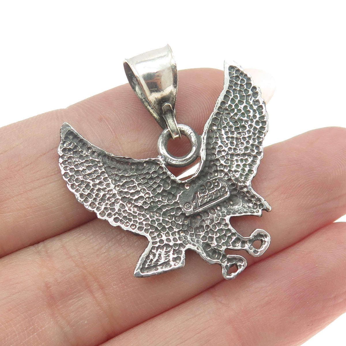 1 OF A KIND 925 Sterling Silver Vintage Hunting Eagle Pendant