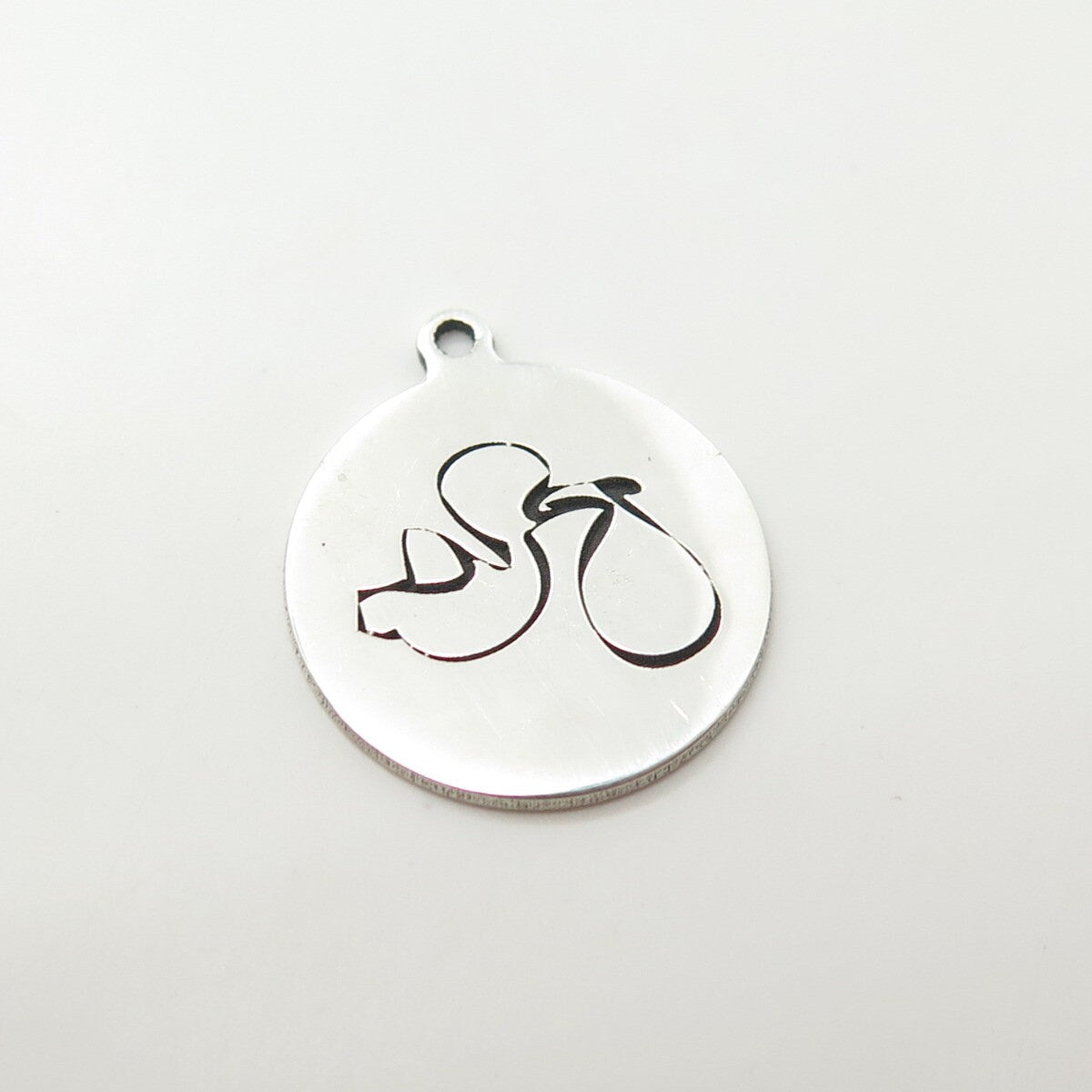925 Sterling Silver USA Two In Town Stork Charm Pendant
