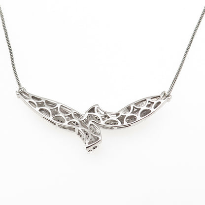 J. Stella Sterling Silver Real Black & White Diamond Popcorn Chain Necklace 18"