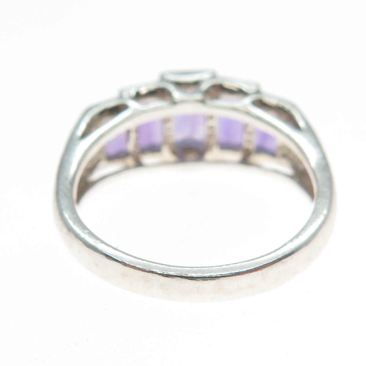 MICHELLE ALBALA 925 Sterling Silver Vintage Real Amethyst Gem Ring Size 9.25