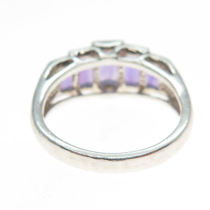 MICHELLE ALBALA 925 Sterling Silver Vintage Real Amethyst Gem Ring Size 9.25