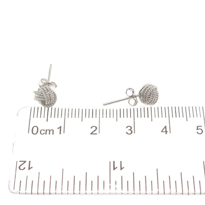 925 Sterling Silver Twisted Knot Stud Earrings