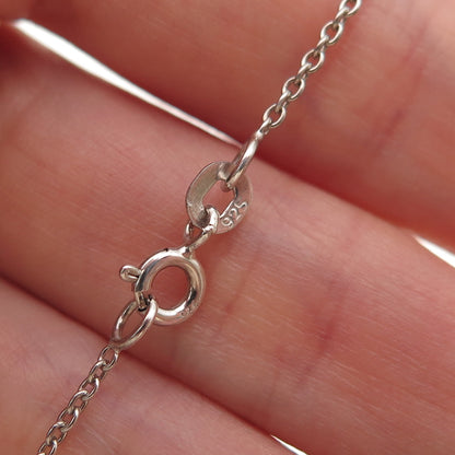 Chuck Clemency 925 Sterling Silver Real Tanzanite Cable Chain Necklace 18"