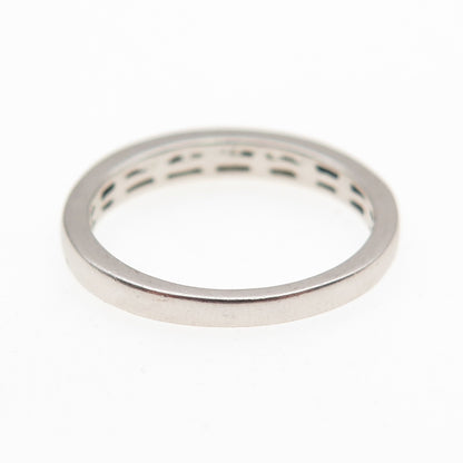 925 Sterling Silver Round-Cut C Z Half Eternity Band Ring Size 7