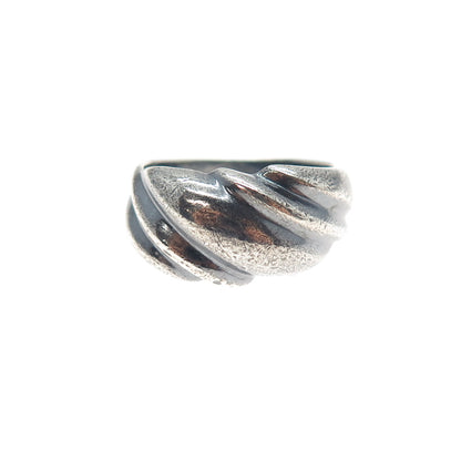 925 Sterling Silver Vintage Italy Modernist Oxidized Ring Size 6.5