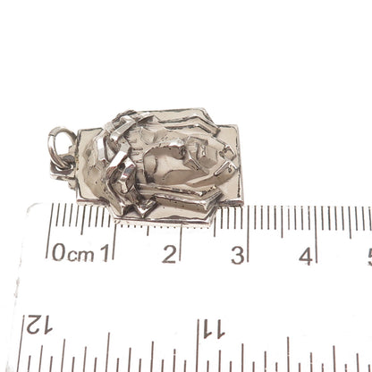 Creed 925 Sterling Silver Vintage Jesus Cross Oxidized Pendant