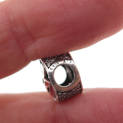 Pandora 925 Sterling Silver Enamel Glamour Kiss Slide Bead Charm