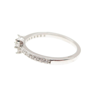 DSMK 925 Sterling Silver Round-Cut C Z Engagement Ring Size 7.25