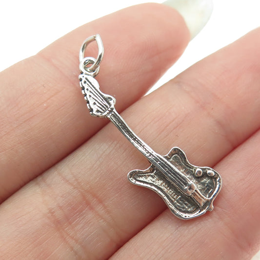 MAISELS INDIAN TRADING 925 Sterling Silver Vintage Electric Guitar Mini Pendant